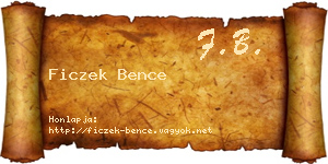 Ficzek Bence névjegykártya