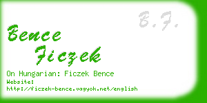 bence ficzek business card